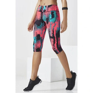 Fabletics Define Mid-Rise Crop Legging Heat Wave Print,  size M